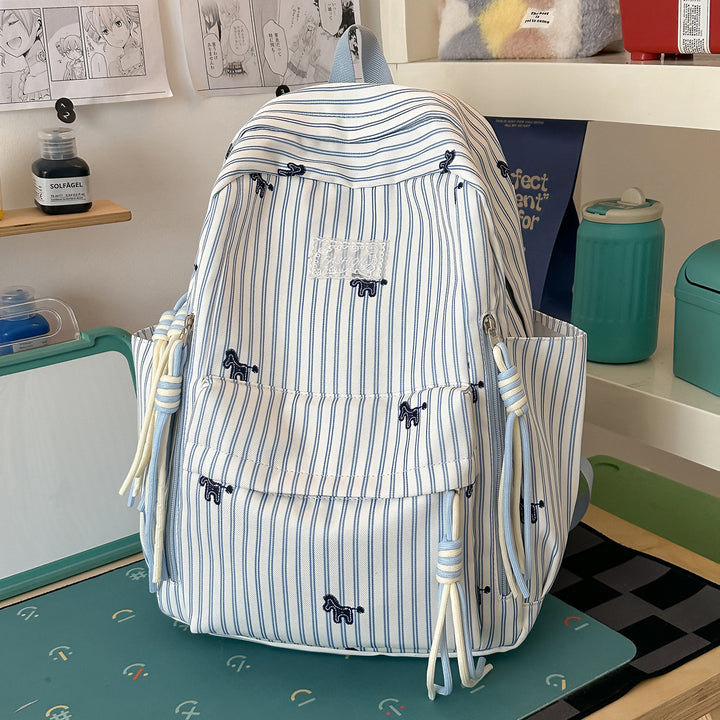 Verspielter Tiermotiv gestreifter Rucksack Karnz
