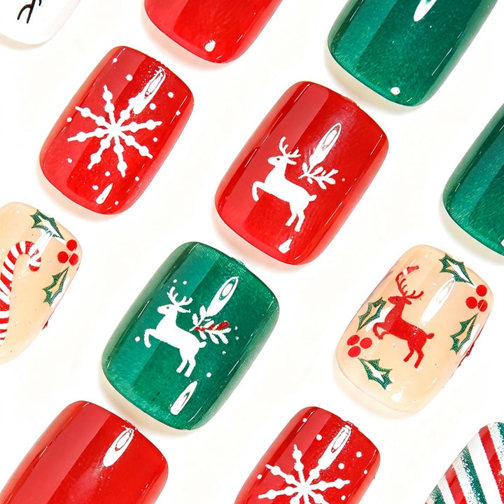 Festliche Feiertags-Themen Press-On Nail Art Karnz