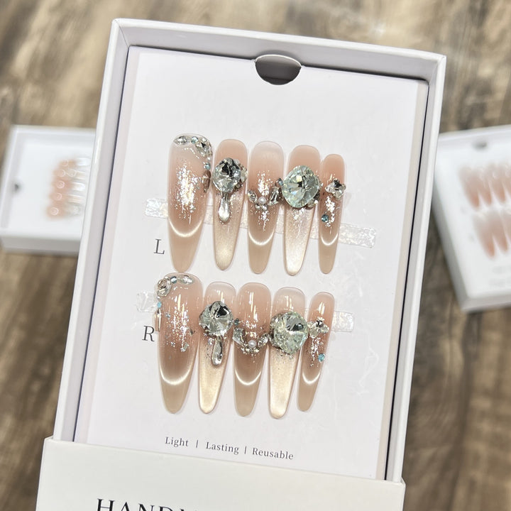 Premium Glamouröse Press-On Nagelset