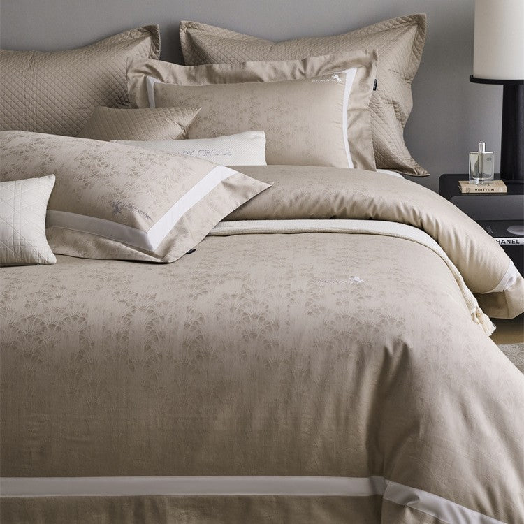 Premium Bettbezug-Set mit dezenter Jacquard-Struktur und Zierband Karnz