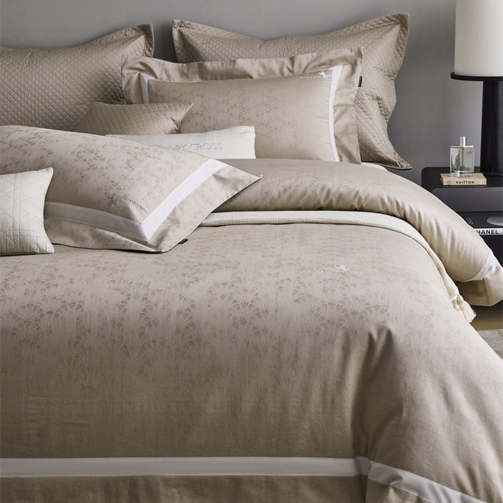 Premium Bettbezug-Set mit dezenter Jacquard-Struktur und Zierband Karnz
