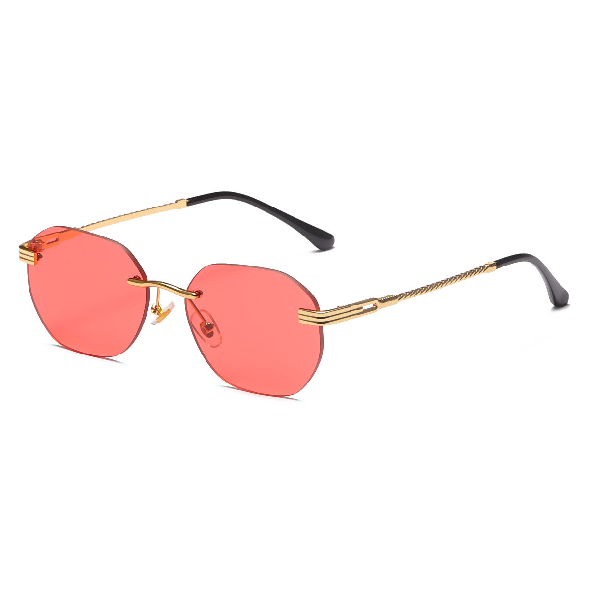 Damen modische geometrische Sonnenbrille mit dekorativem Metallrahmen Karnz