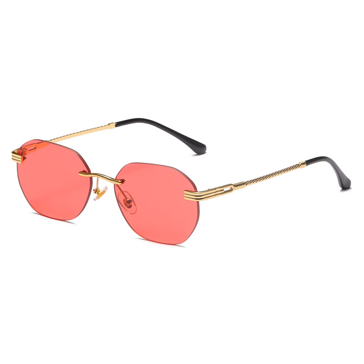 Damen modische geometrische Sonnenbrille mit dekorativem Metallrahmen Karnz