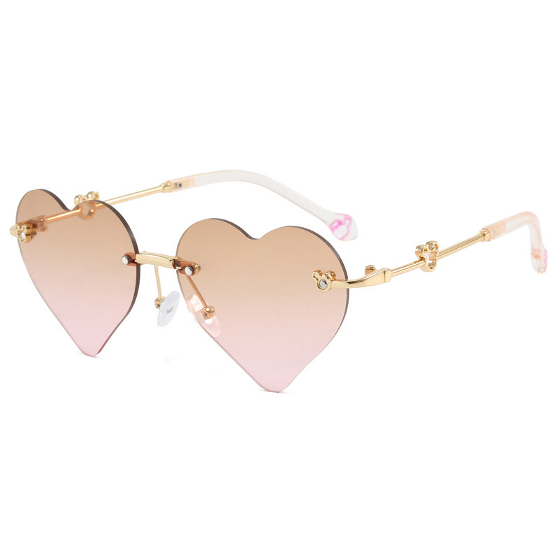 Damen Herzförmige Sonnenbrille mit verspiegelten Gläsern Karnz