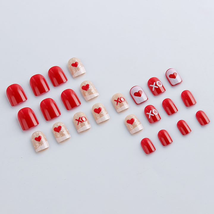 Romantisches Herz-Themen Nagelkunst-Set Karnz
