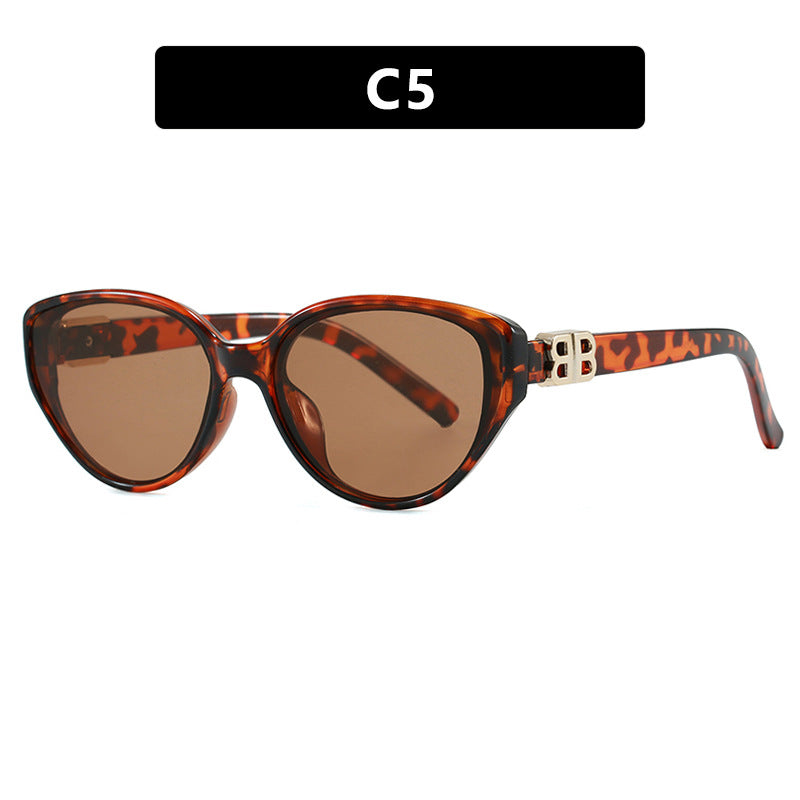 Damen modische Cat-Eye Sonnenbrille mit elegantem Metallrahmen und UV-Schutz Karnz