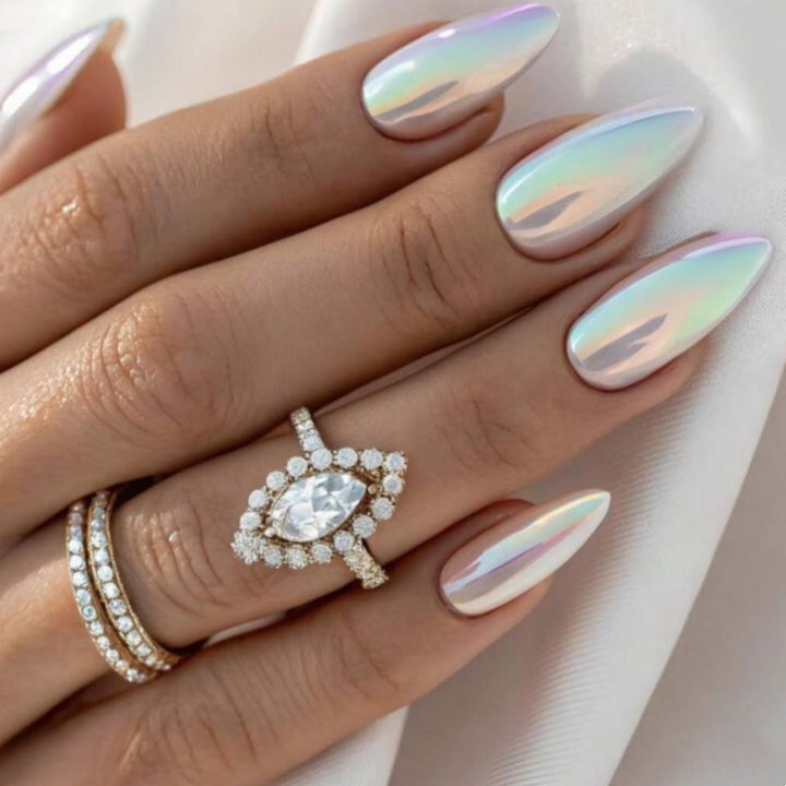 Iridescent Stiletto Press-On Nagelset Karnz
