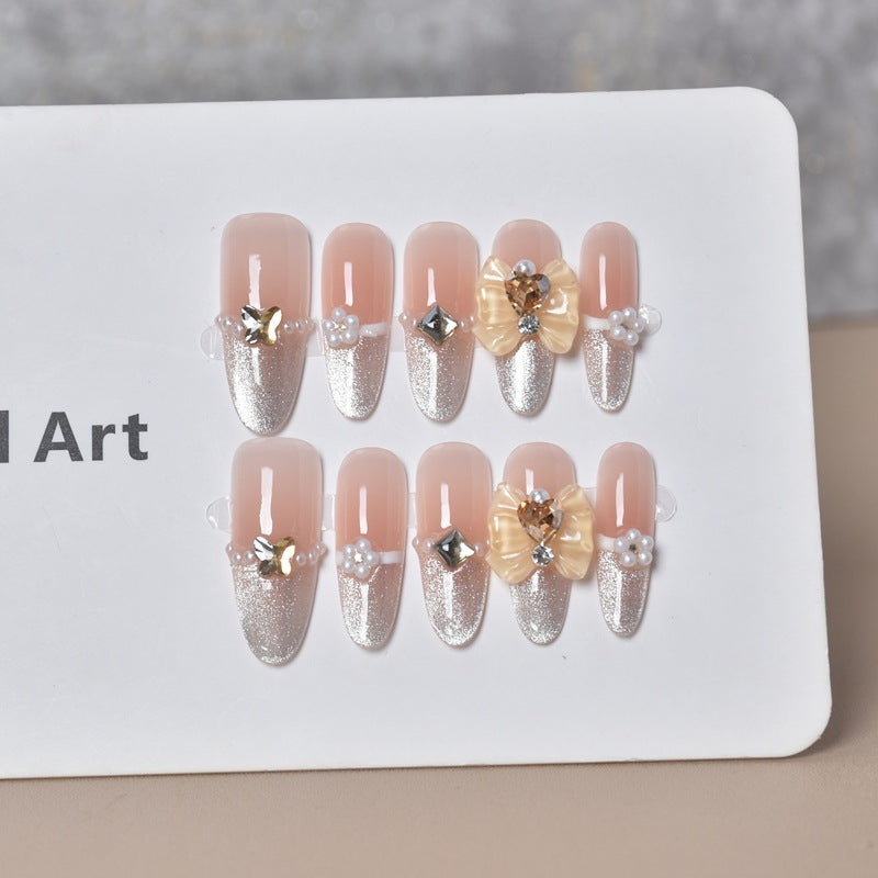 Glamouröse mit Rhinestones verzierte Nagelkunstverlängerungen Karnz