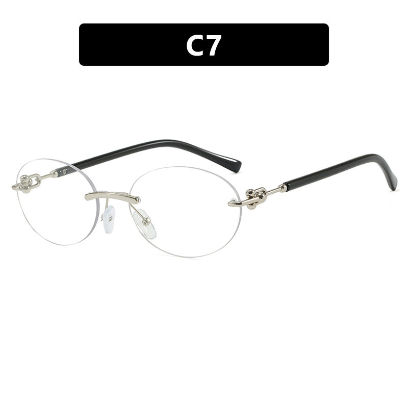 Damen ovale Sonnenbrille mit luxuriösem Metallrahmen und verspiegelten Gläsern Karnz