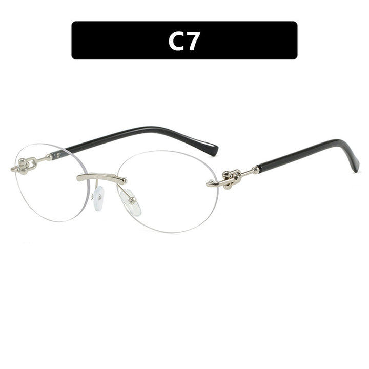 Damen ovale Sonnenbrille mit luxuriösem Metallrahmen und verspiegelten Gläsern Karnz