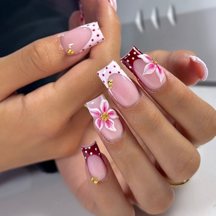 Floral Accent Acryl Nagel Kunst Erweiterungen Karnz 1789713153