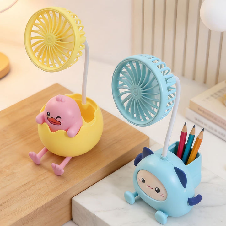 Damen Tischventilator mit verspieltem Entenmotiv und USB-LED-Beleuchtung Karnz