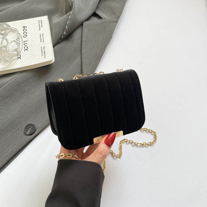 Elegante gesteppte Samt Umhängetasche Karnz