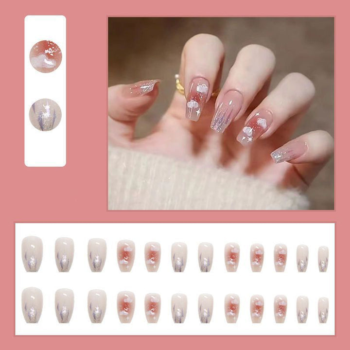 Premium dekorativer Frühlings-inspirierter Press-On Nagelset Karnz