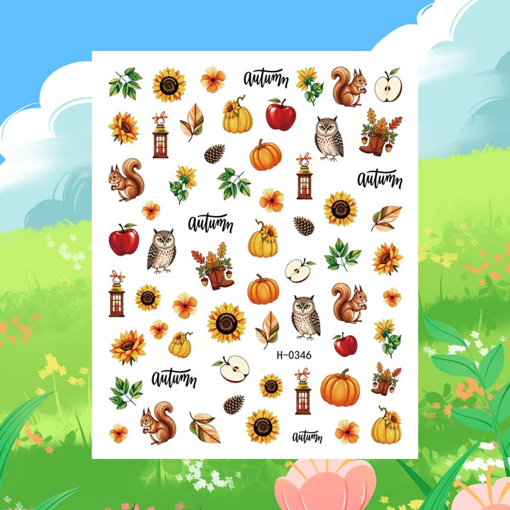 Herbst-Themen Nagelkunst Aufkleber Blatt