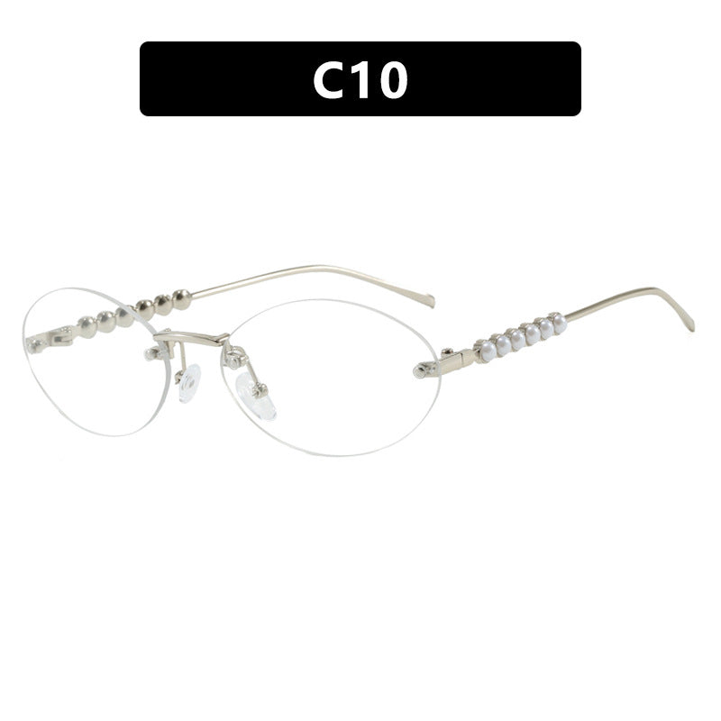 Damen stilvolle ovale Sonnenbrille mit eleganten Verzierungen Karnz