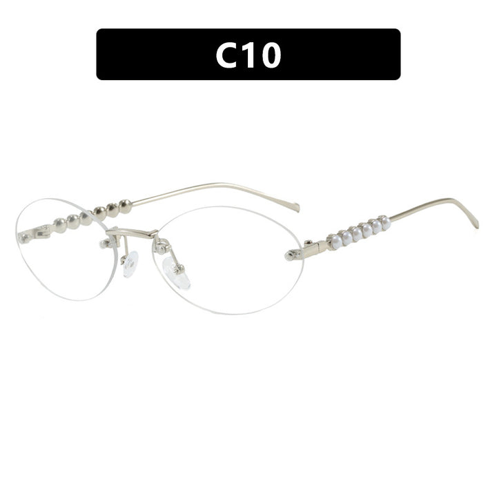 Damen stilvolle ovale Sonnenbrille mit eleganten Verzierungen Karnz