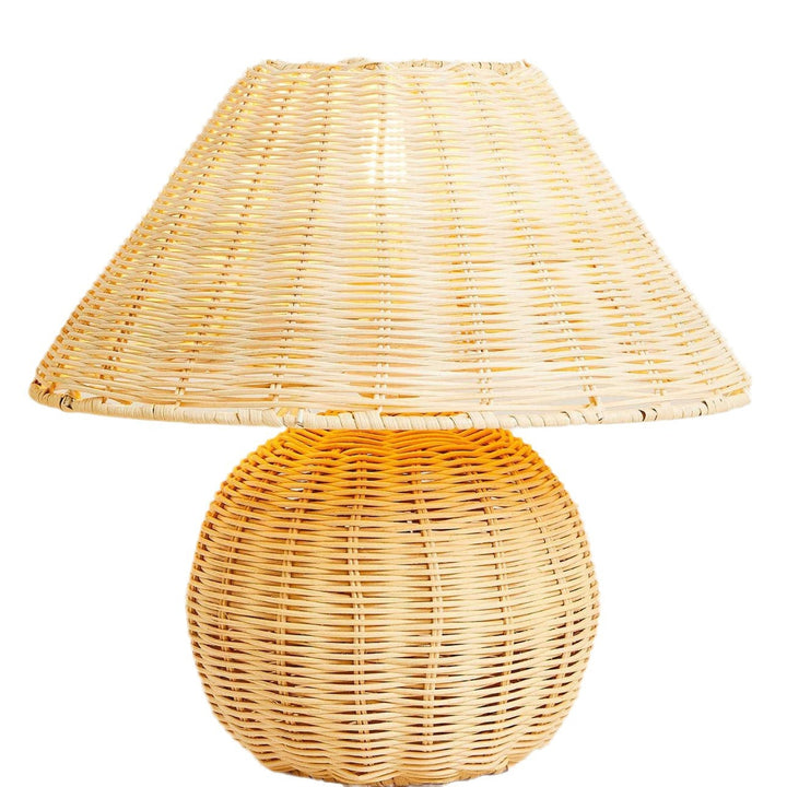 Handgefertigte Rattan-Tischlampe Karnz