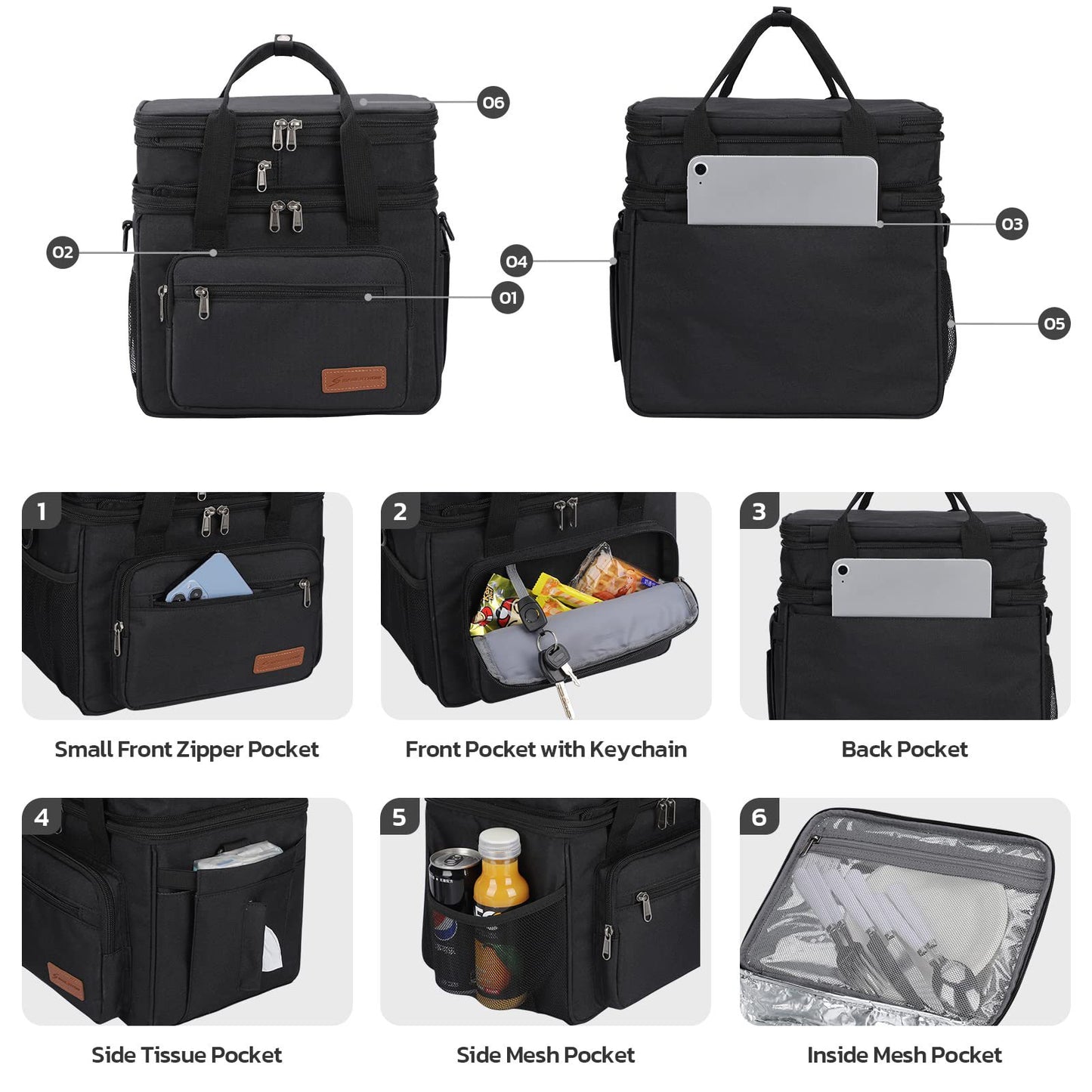 Damen Isolierte Picknick- und Lebensmittel-Tasche Karnz