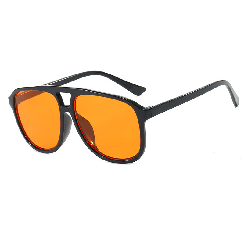 Damen modische Sonnenbrille mit transparentem Rahmen und blauen Gläsern Karnz