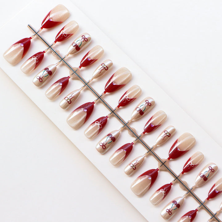 Chic Vintage-inspirierte Press-On Nagel Set