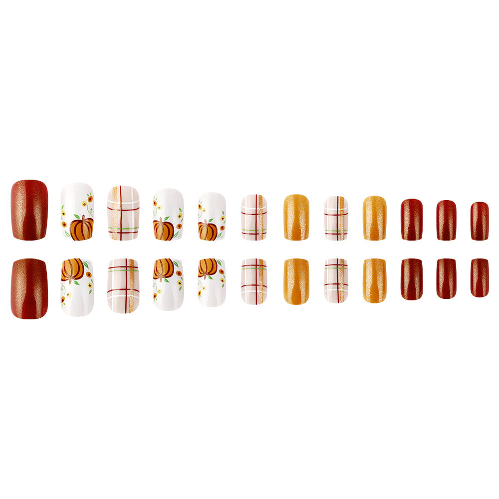 Saisonales Kürbis-Themen-Nagelkunst-Set Karnz