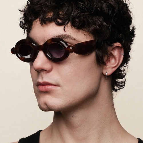 Damen Sonnenbrille im trendigen Retro-Design mit ovalen Gläsern Karnz