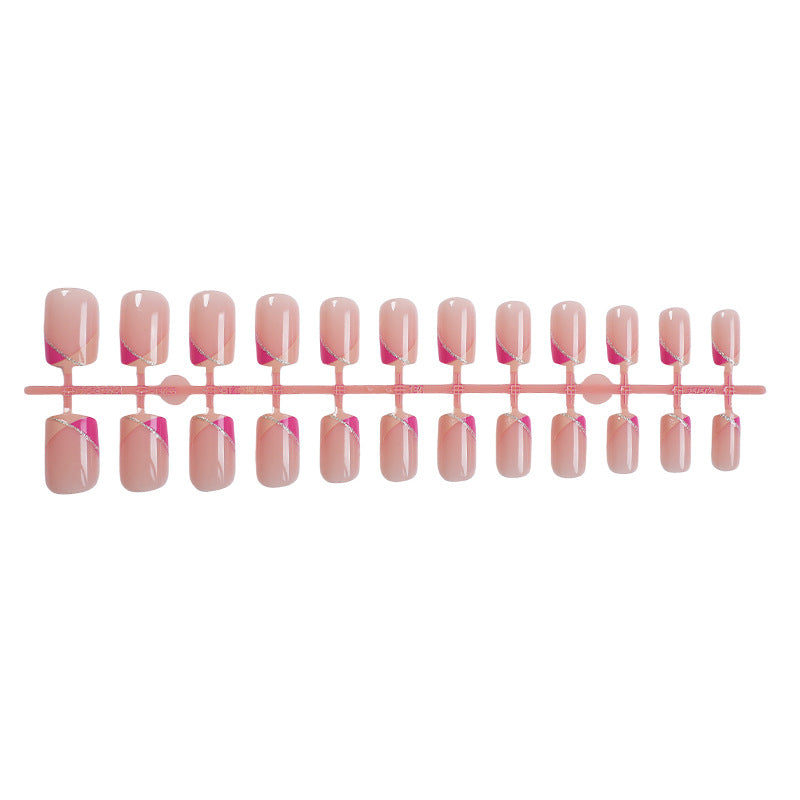 Dekoratives Press-On-Nagel-Set mit stilvollem geometrischem Design Karnz