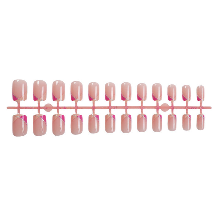 Dekoratives Press-On-Nagel-Set mit stilvollem geometrischem Design Karnz