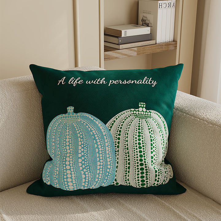 Square Decorative Cushion Cover with Whimsical Sea Urchin Dot Illustration
