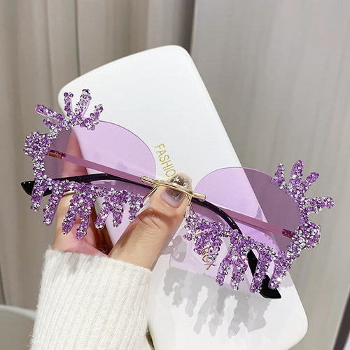 Damen Extravagante Sonnenbrille mit funkelnden Strassverzierungen Karnz