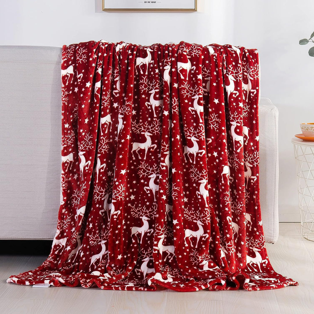 Festliche Santa-Themen Plüsch-Fleece-Decke