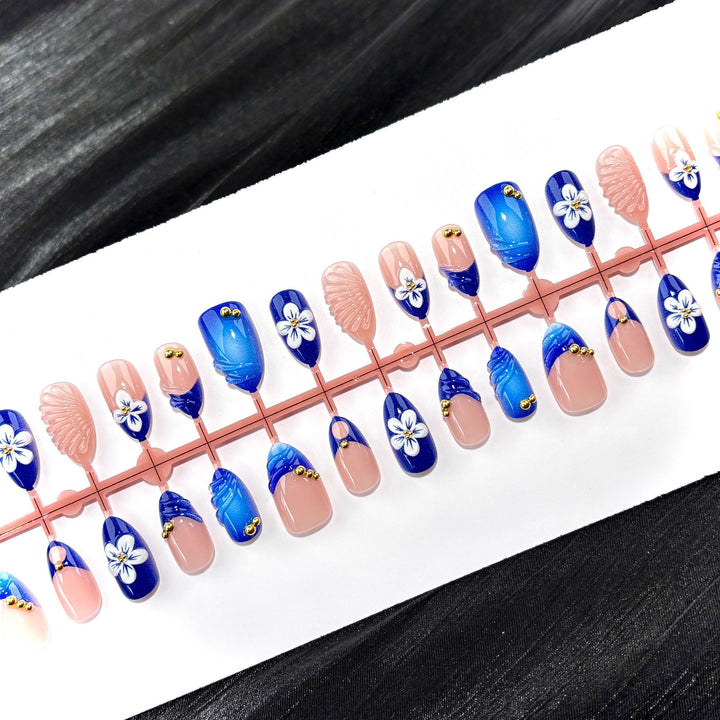 Elegante Polka Dot und Spitzen Press-On Nagel Set