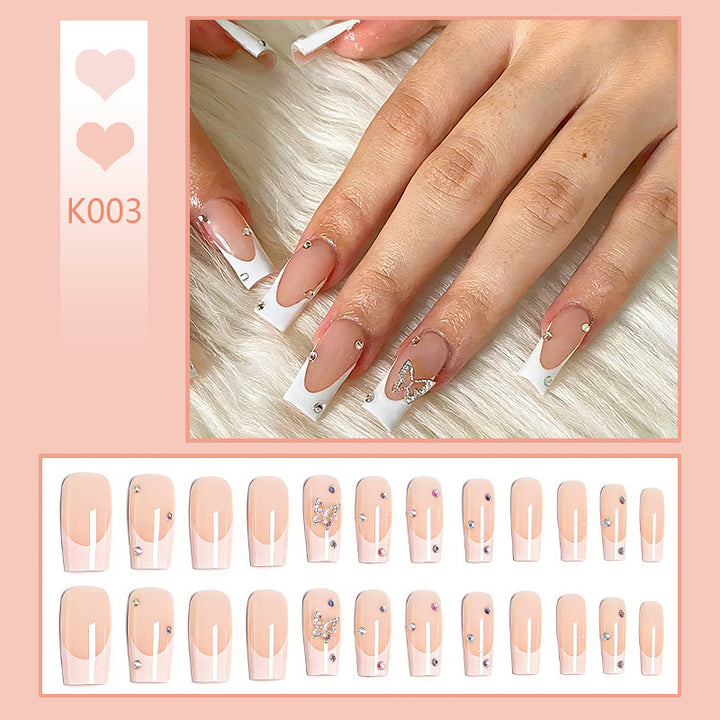 Kunstvolle Nagelset mit Schmetterlingsverzierung Karnz