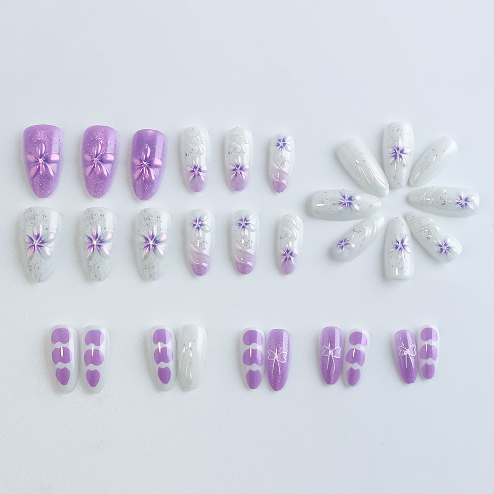 Dekorative Blumen Press-On Nagelkollektion Karnz