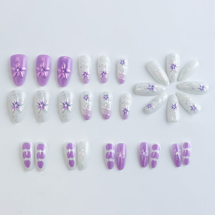 Dekorative Blumen Press-On Nagelkollektion Karnz