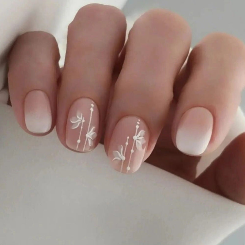 Elegantes Blumendruck-Fingernagel-Set Karnz
