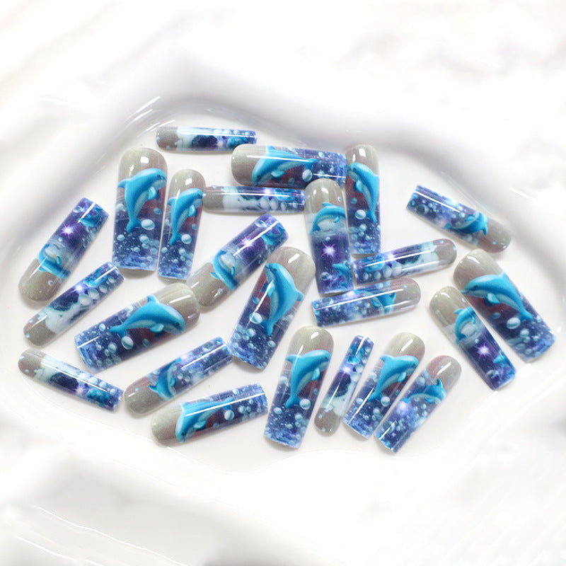 Künstlerische 3D Delfin Acryl Nagelverzierungen Karnz
