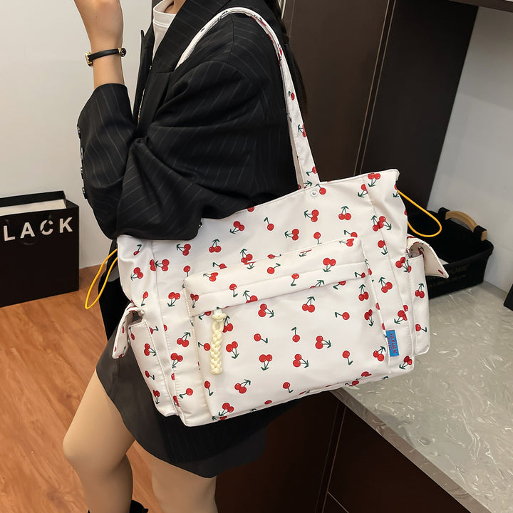 Cherry Print Mehrfach-Taschen Tragetasche Karnz