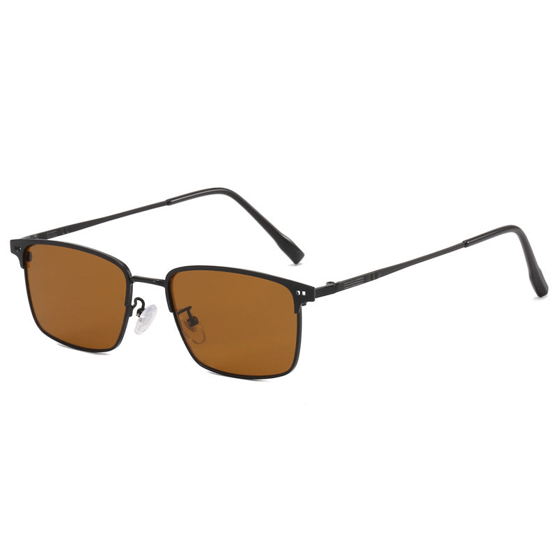 Damen elegante quadratische Brille mit feinem Metallrahmen Karnz