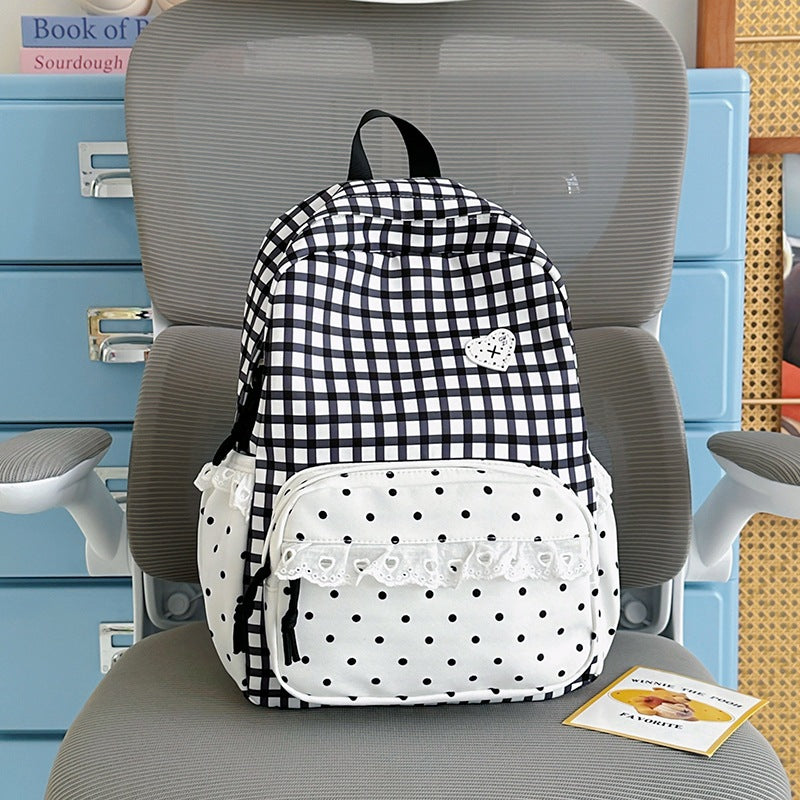 Stylisher Gingham-Muster Rucksack Karnz