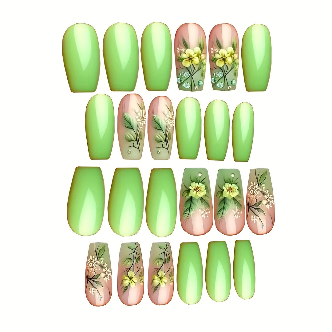 Blumen Kunst Press-On Nageldesign Karnz