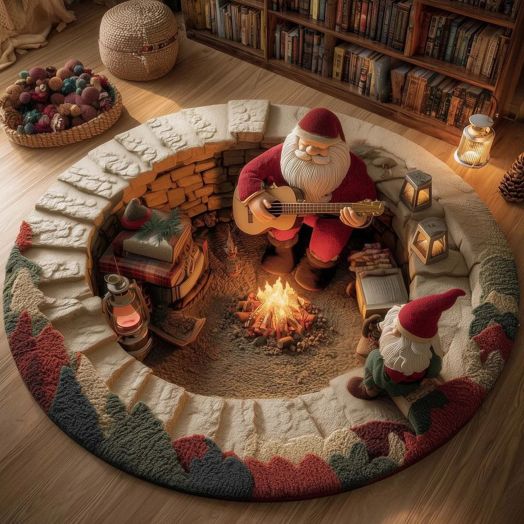 Gemütlicher weihnachtlicher runder Teppich