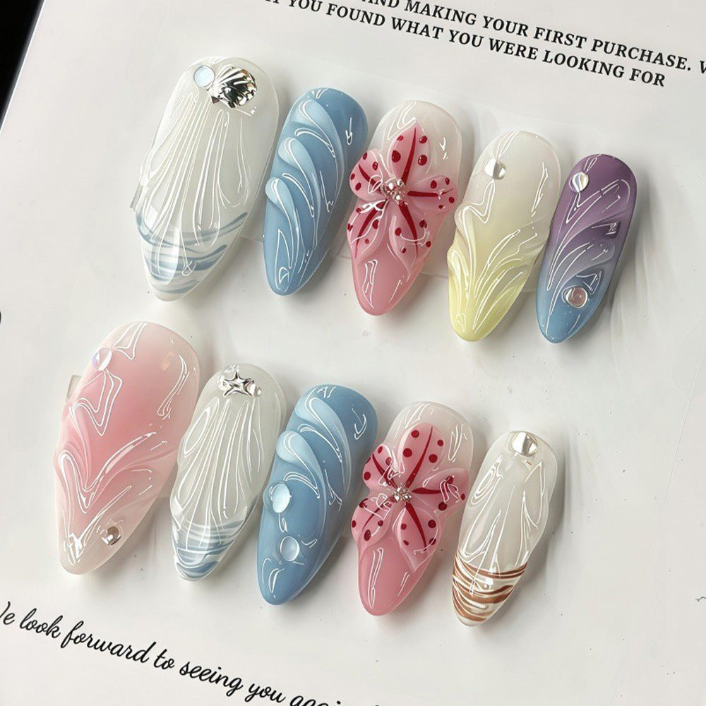 Kunstnagel-Set mit Floralen 3D-Design Karnz