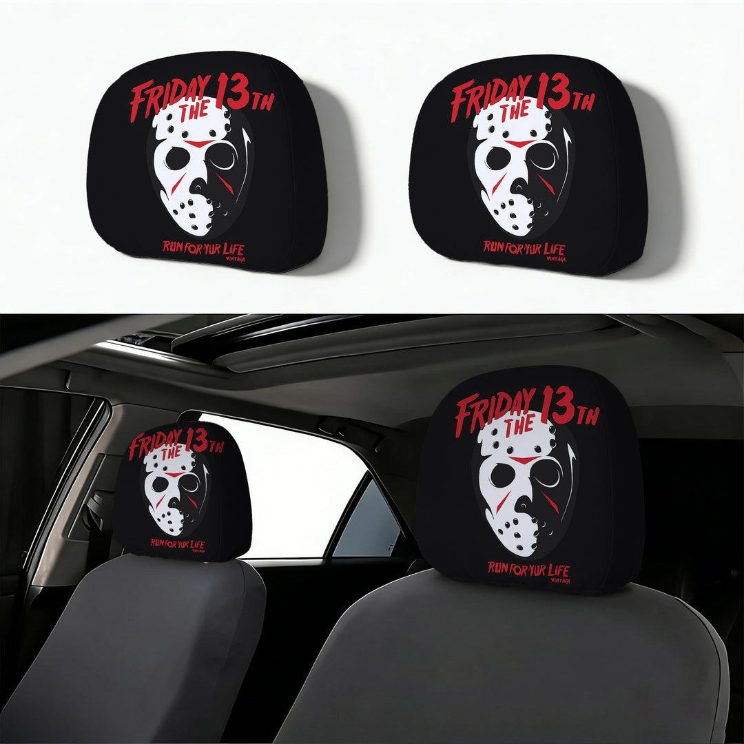 Auto-Kopfstützenbezug mit Retro-Horror-Motiv