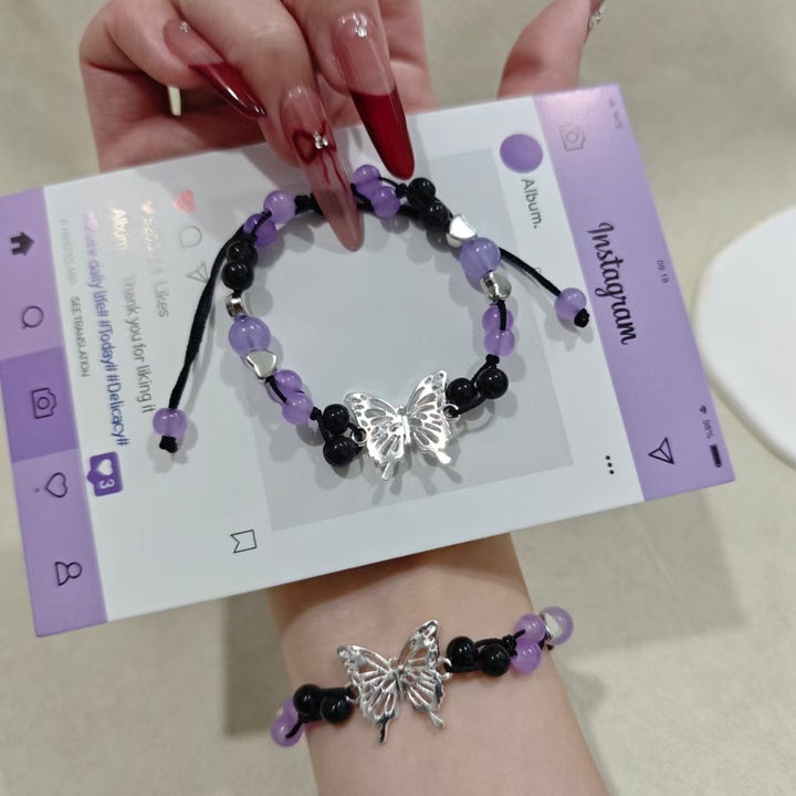 Schmetterlings Charm Verstellbares Armband Karnz