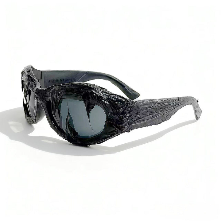 Damen futuristische Design-Sonnenbrille mit einzigartiger strukturierter Oberfläche Karnz