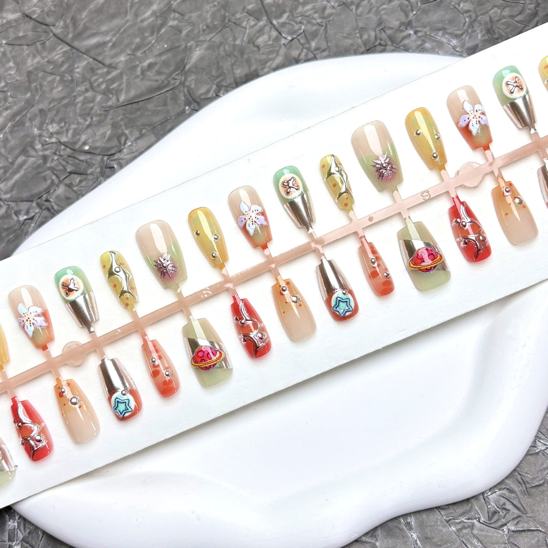 Premium Dekorative Press-On Nagelset 1790745880