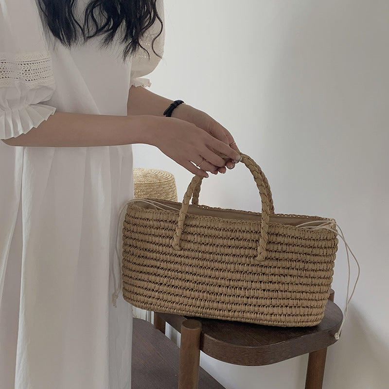 Damen Handtasche aus geflochtenem Naturmaterial Karnz