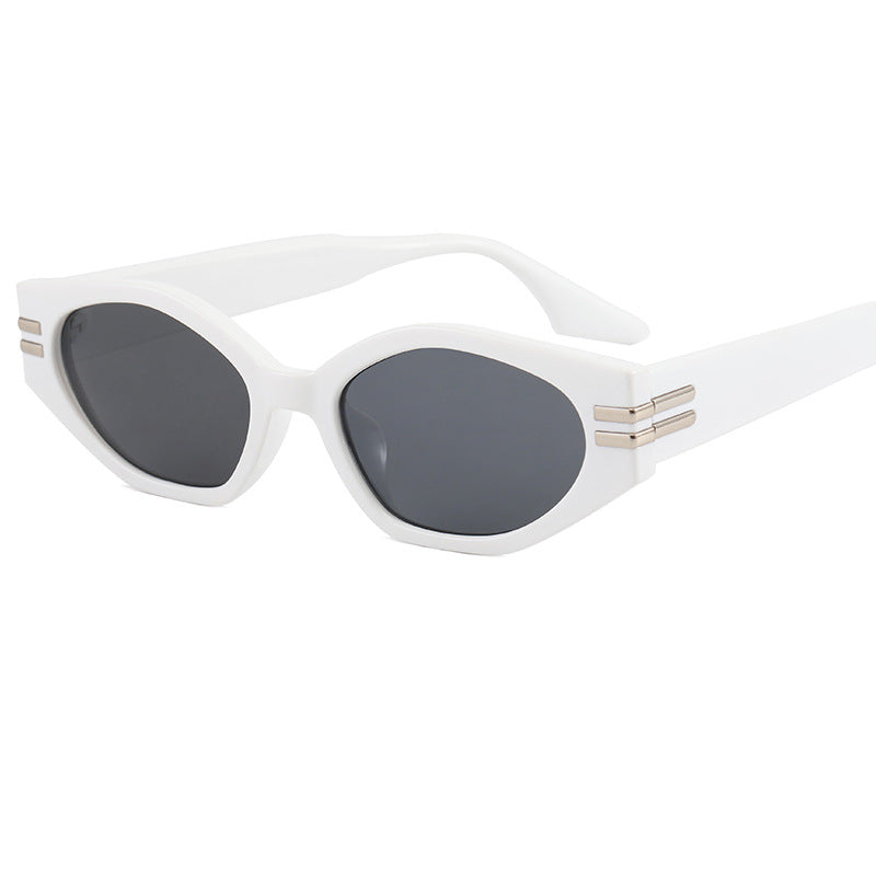 Damen auffällige Vintage-Sonnenbrille mit asymmetrischem Rahmen Karnz